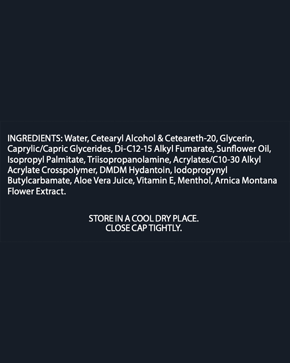 Advanced Nerve Relief Cream — full ingredient list